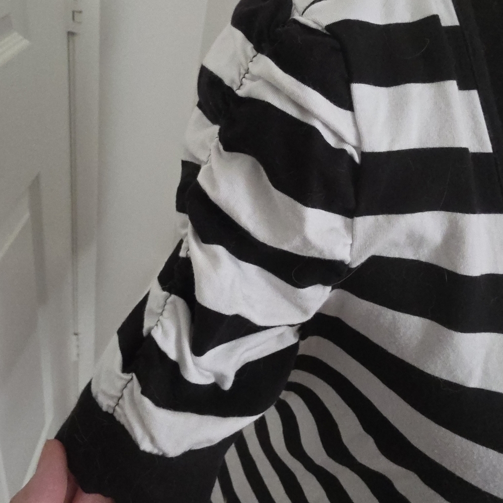 INC International Concepts | Black White Striped Tee - Picture 2 of 4
